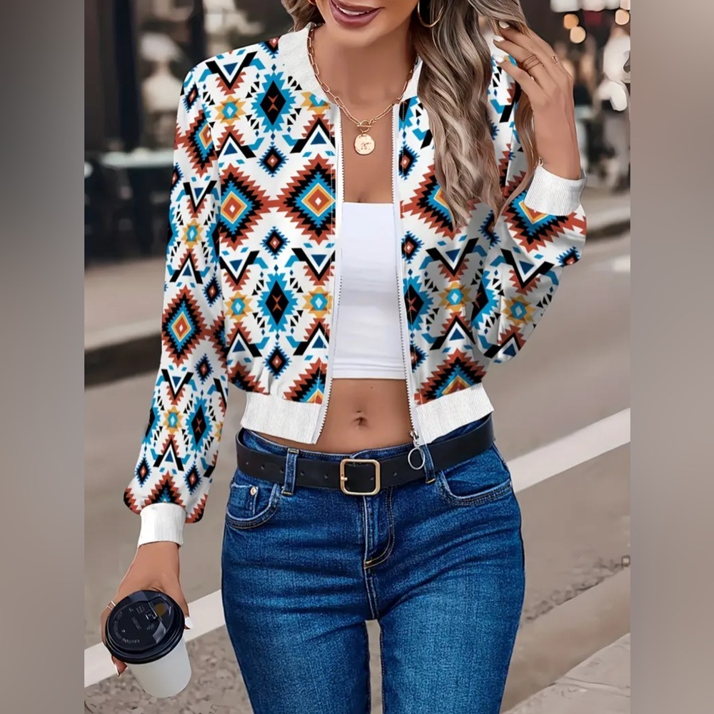 Brand new Aztec print zip up jacket